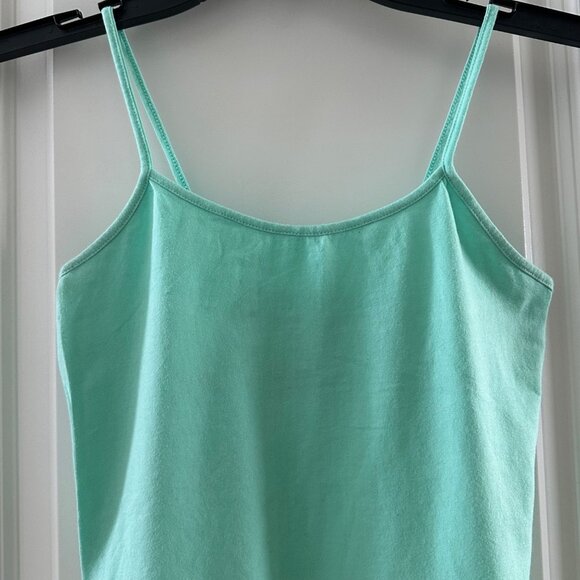 No Boundaries Mint Green Spaghetti Strap Tank Top S Cotton & Spandex Stretch Fab - Picture 3 of 4